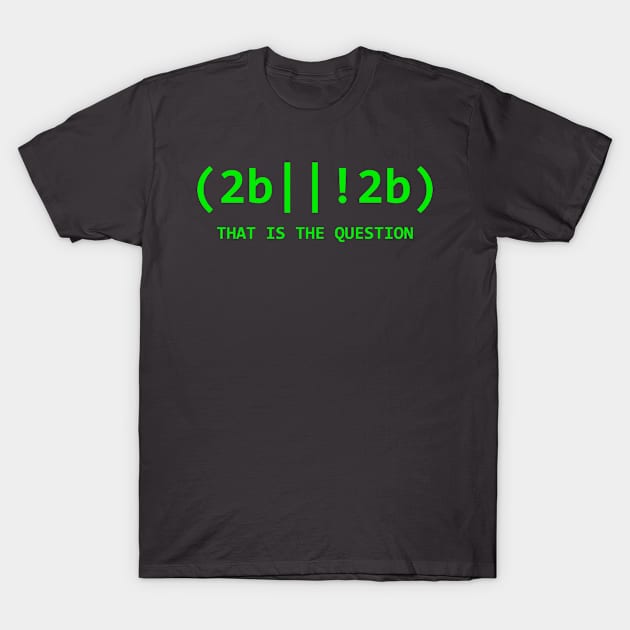 2b || !2b for IT Network Administrator & Developer Teacher T-Shirt by tobzz